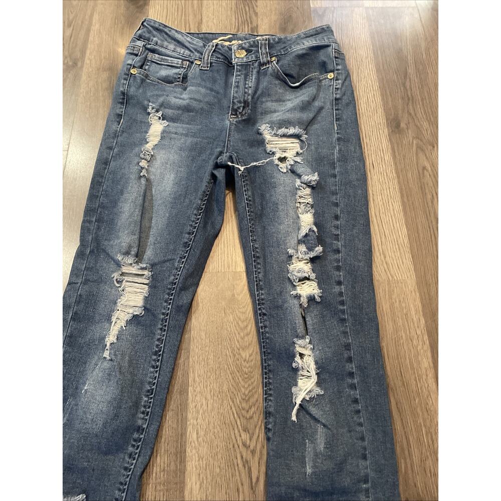 Seven 7 Ankle Skinny Women’s Jeans Size 6 Heavy Distress Super Fast Shipping